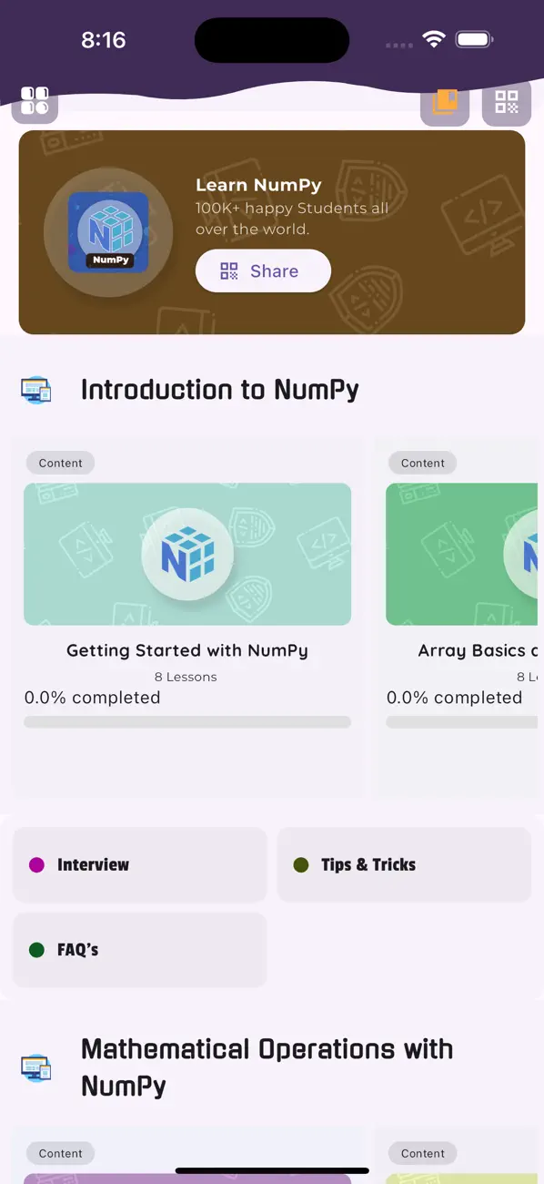 #1. Learn NumPy (iOS) Podle: Muhammad Mubeen