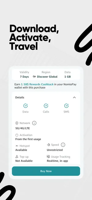 Nomio: eSIM Travel & Internet screenshot 3