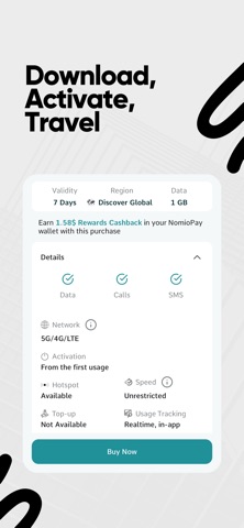Nomio: eSIM Travel & Internet screenshot