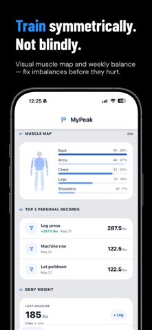 MyPeak: Gym Workout Tracker iPhone screenshot