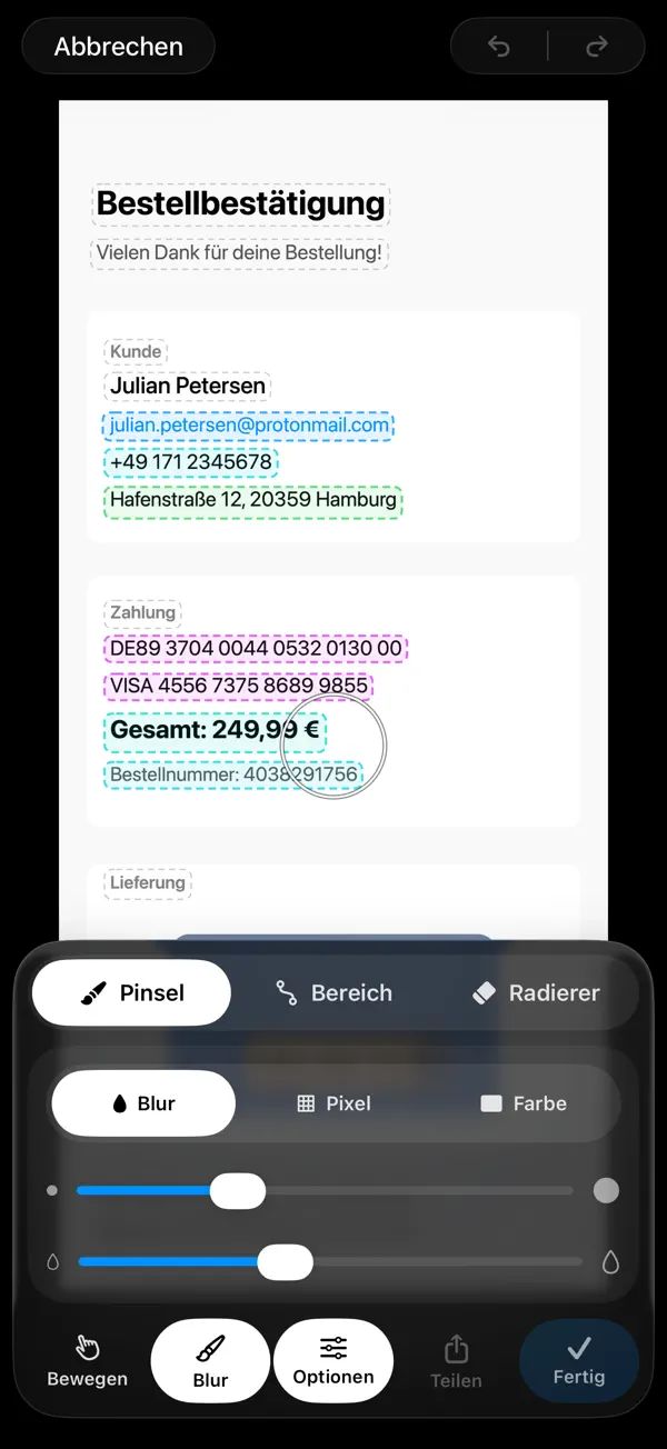 BlurBrush: Foto zensieren iPhone App Screenshot 4 – Foto & Video