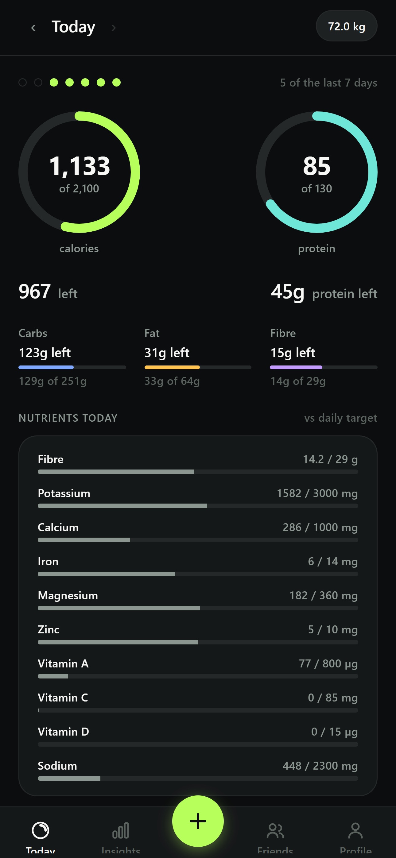 Screenshot 1 of Weighed: Scale Food Log