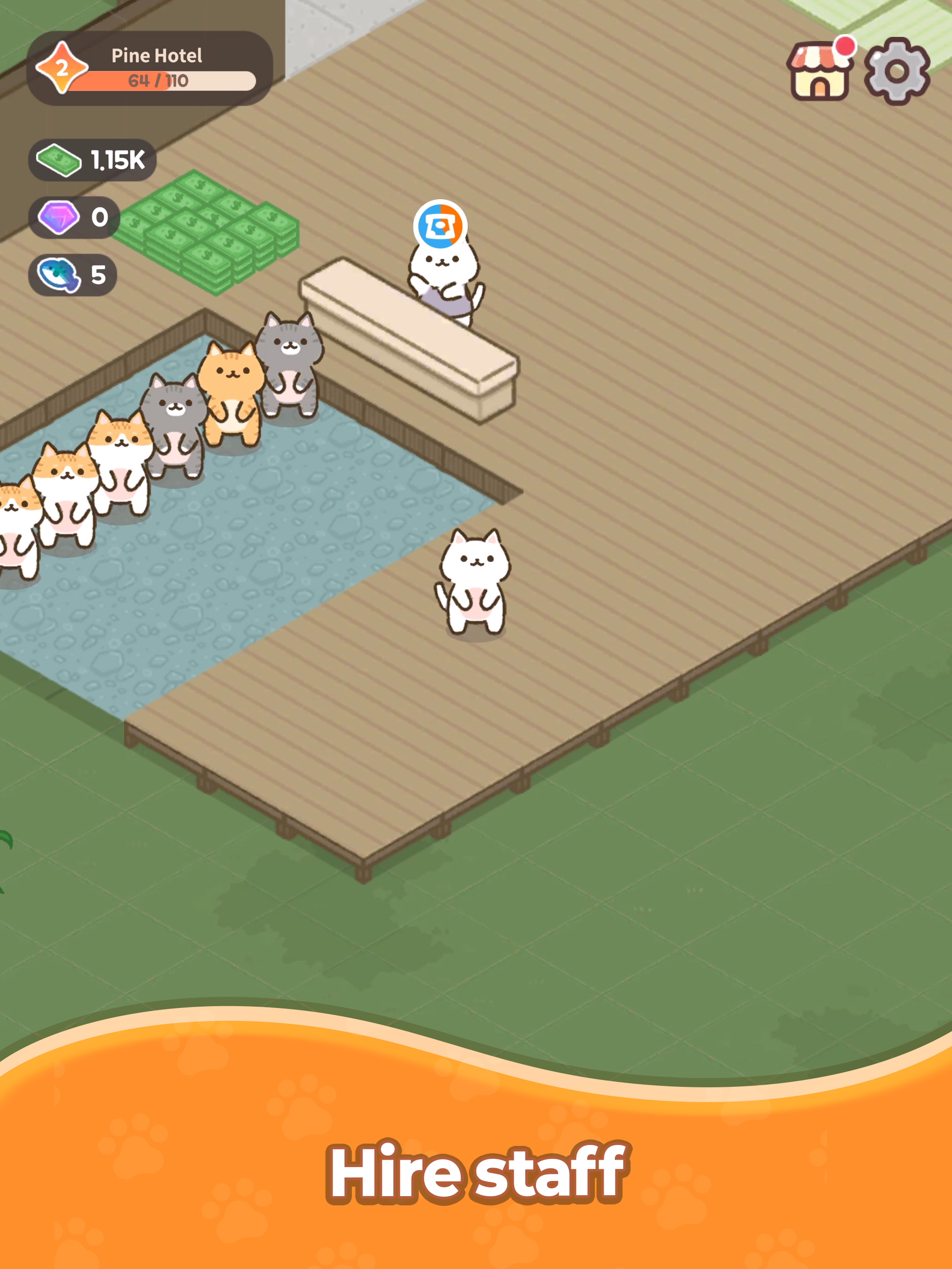 Cozy Cat Hotel: Idle Tycoon screenshot 17