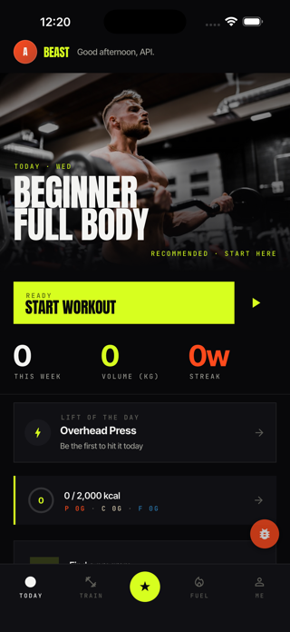 Beast: Gym Workout Tracker Screenshot 1 of 3