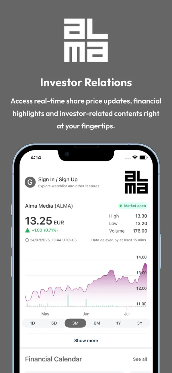 Screenshot #1 pour Alma Media Investor Relations