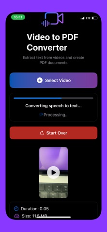 Video to PDF Converter AI iPhone screenshot