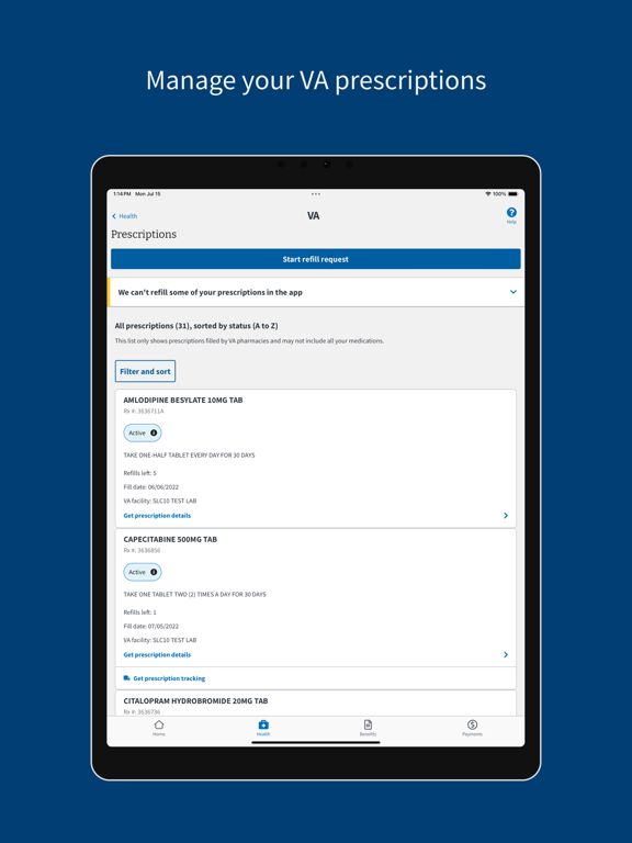 VA: Health and Benefits iPad screenshot 9 - Medical app