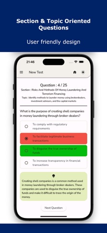 Anti Money Laundering Test iPhone screenshot