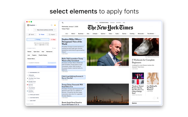 Peepfont screenshot