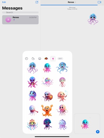 Sparkling Jellyfish Stickers iPad screenshot