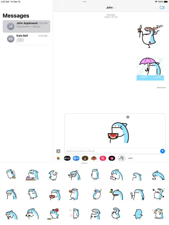 Cute Baby Shark Stickers