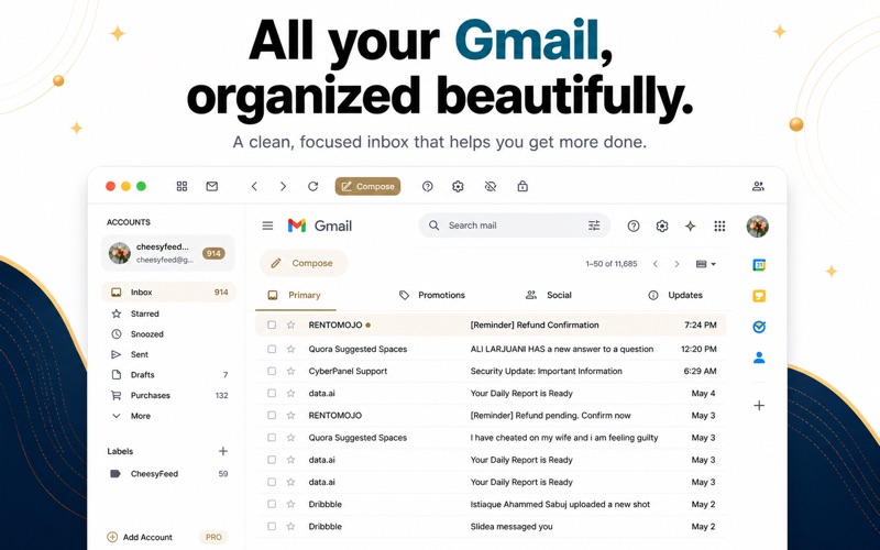 Kodemail - App for Gmail iPhone screenshot