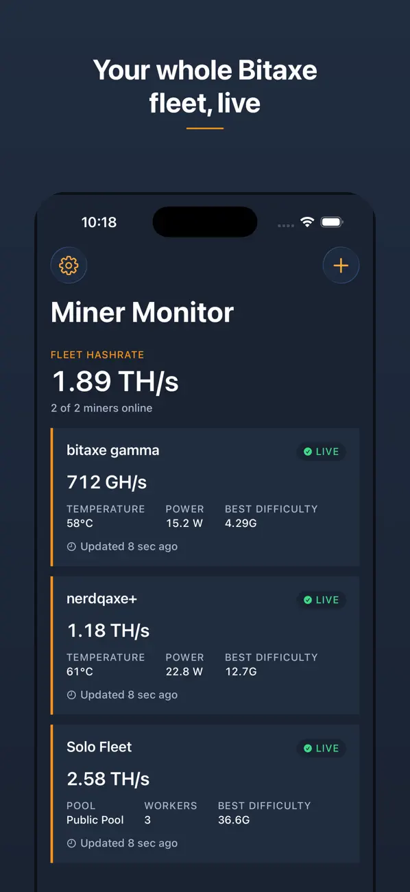 Screenshot #1 pour Miner Monitor
