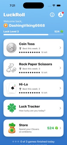 LuckRoll iPhone screenshot