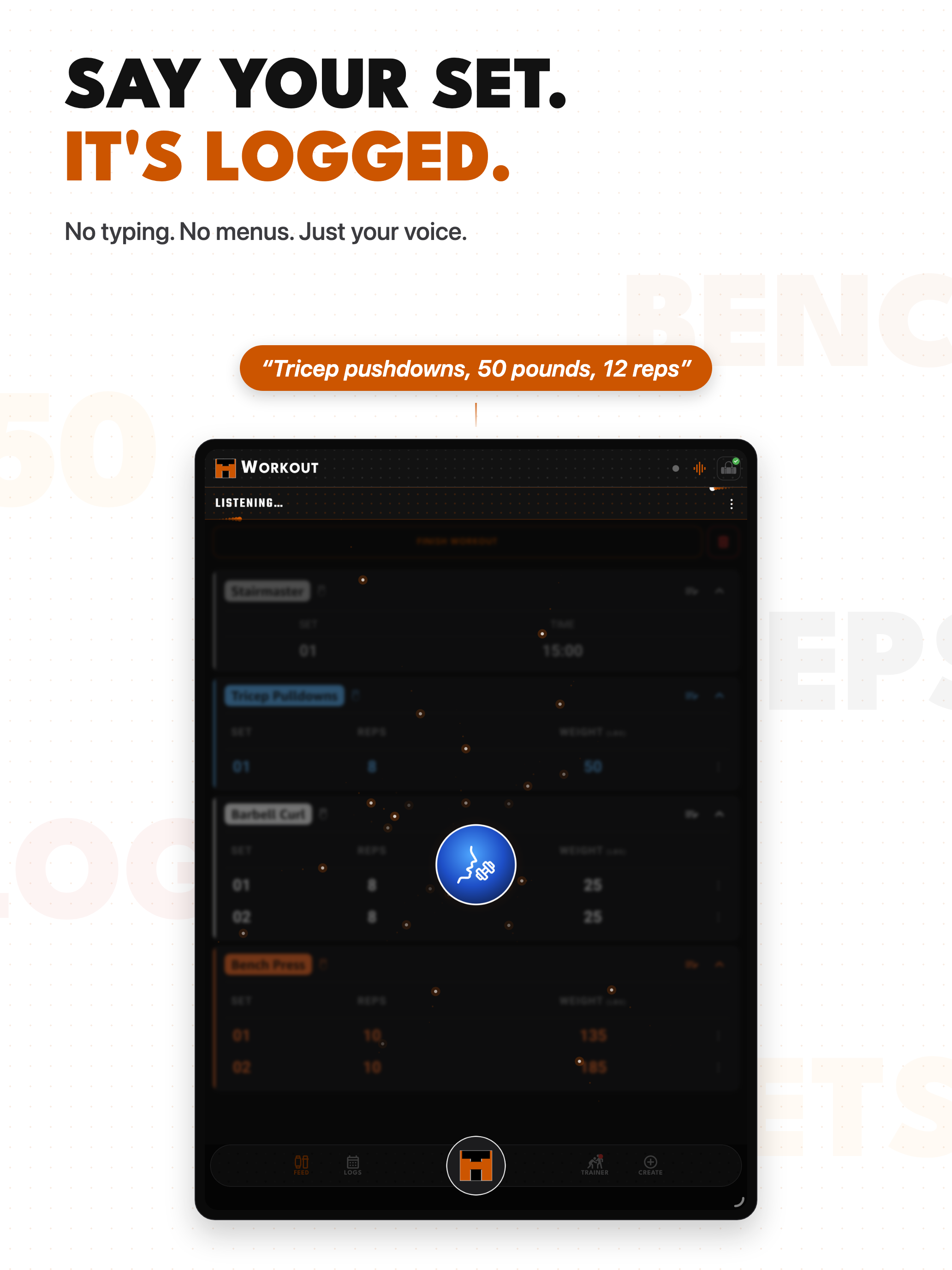 Hey Trainer: Voice Workout Log screenshot 11