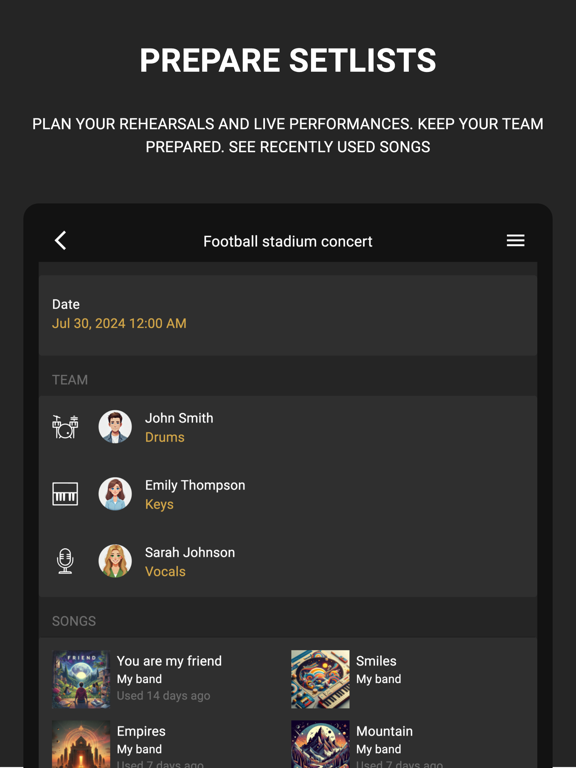 Bandfix: Songbook & Setlists iPad screenshot 4 - Music app