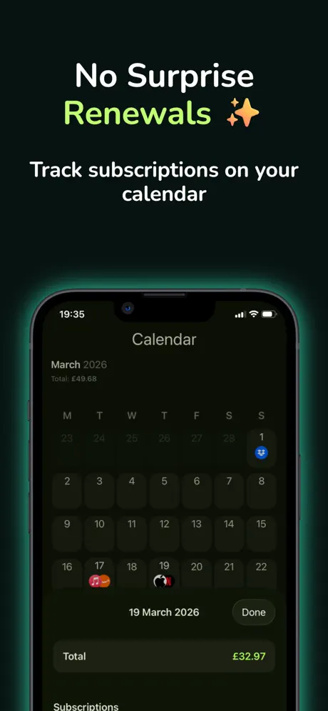 Subio: Manage Subscriptions 订阅管理追踪器应用截图