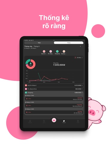 Money Pig - Quản lý chi tiêu iPad screenshot
