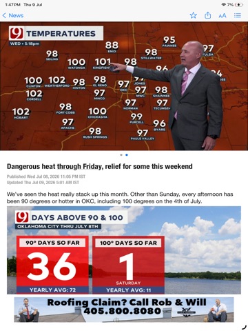 News 9 Weather iPad screenshot 5