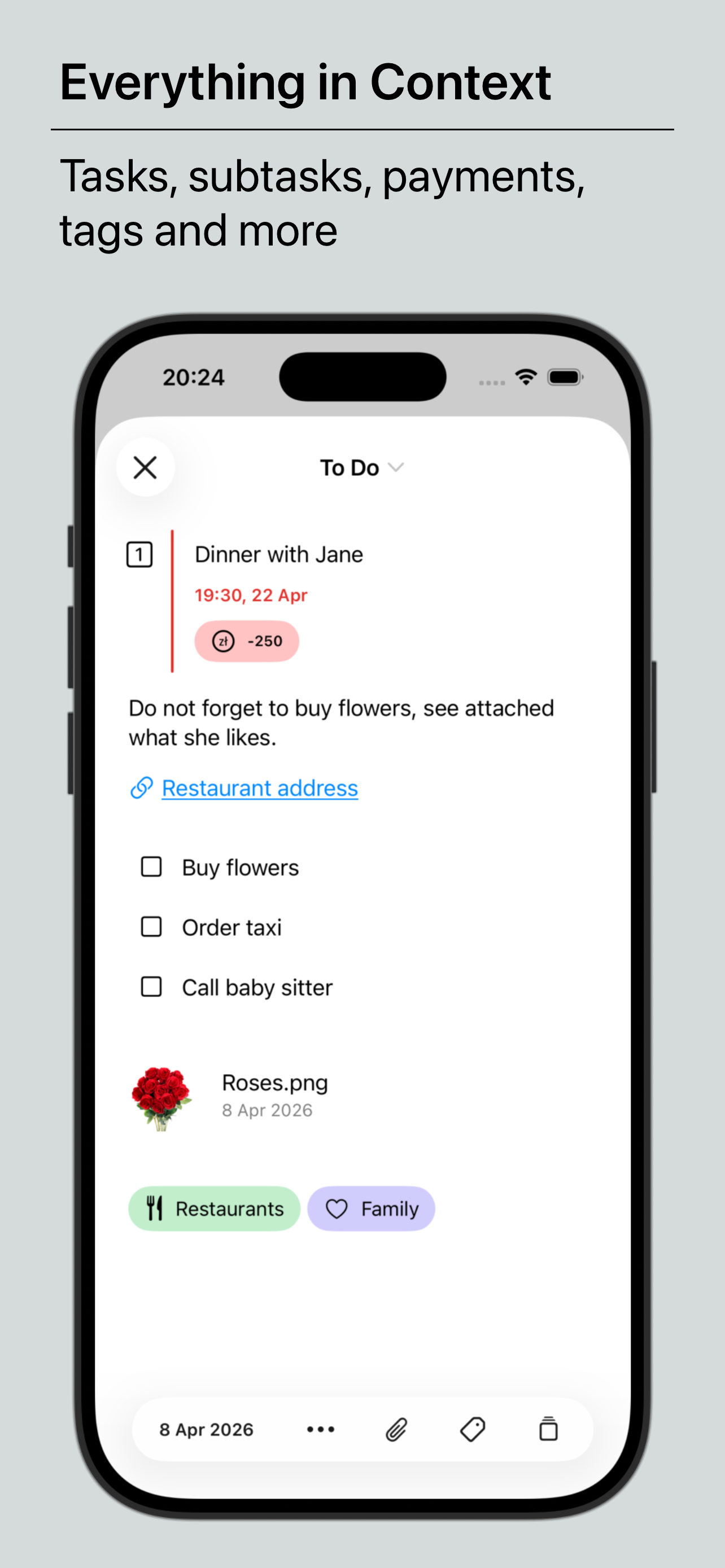 Next - Tasks & Money