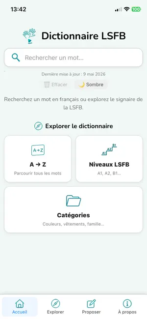 Dictionnaire LSFB screenshot 1