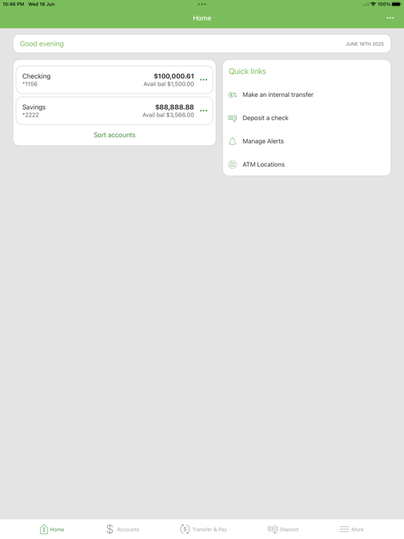 First Federal of Greene County iPad screenshot 2 - Finance app