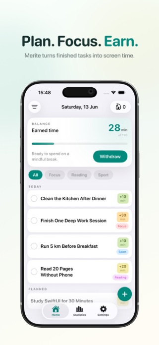 Merite: Earn Screen Time Screenshot 1 of 5