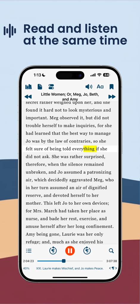 Voice Dream - Natural Reader - Experience synchronized read-along functionality, where text is highlighted in real-time as it's spoken, complemented by intuitive playback and navigation controls.