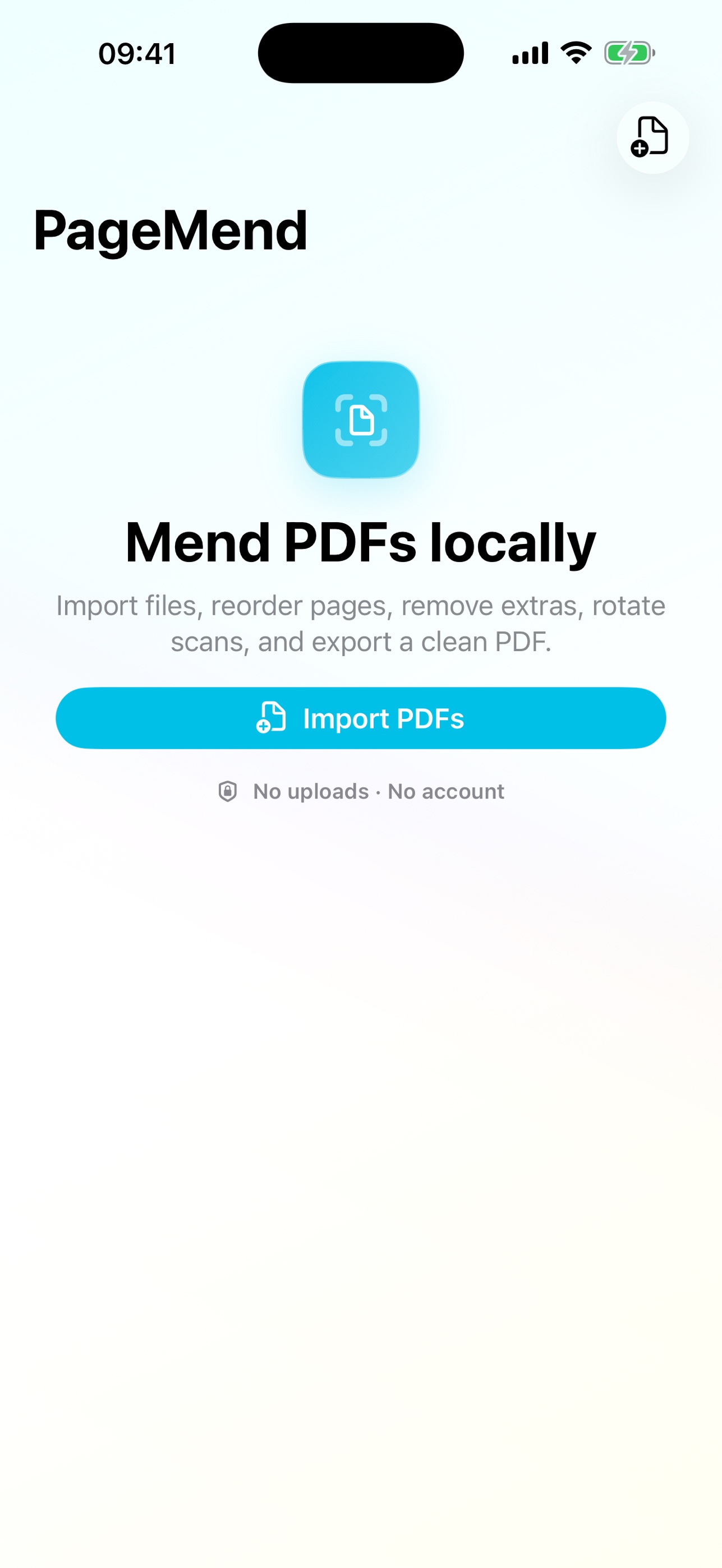 Screenshot 1 of PageMend PDF