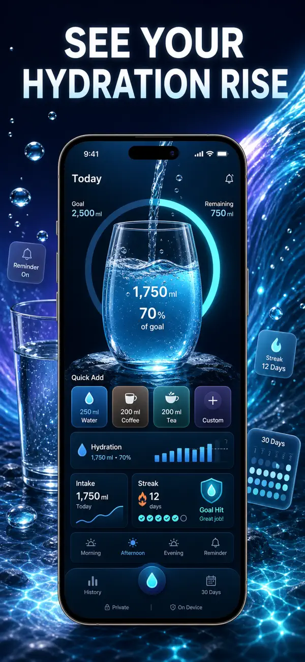 Screenshot #1 pour Habitude d'Hydratation