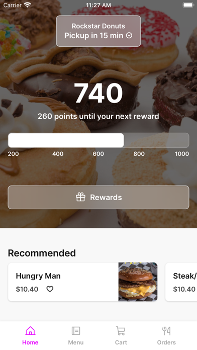 Screenshot 1 of RockStar Donuts To Go App