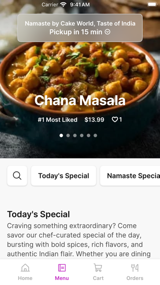 Namaste Taste of India iPhone screenshot 2 - Food & Drink app