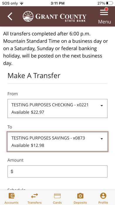 Grant County State Bank ND iPhone screenshot 4 - Finance app