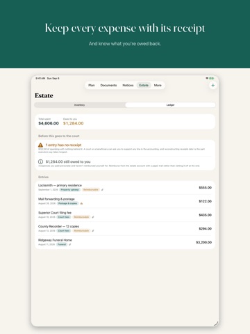 Settle: Probate & Executor iPad screenshot