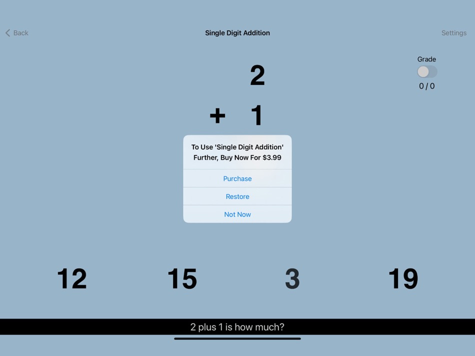 #3. New Single Digit Addition (iOS) 由: Blooming Kids Software LLC