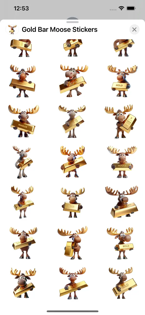 Screenshot #2 pour Gold Bar Moose Stickers