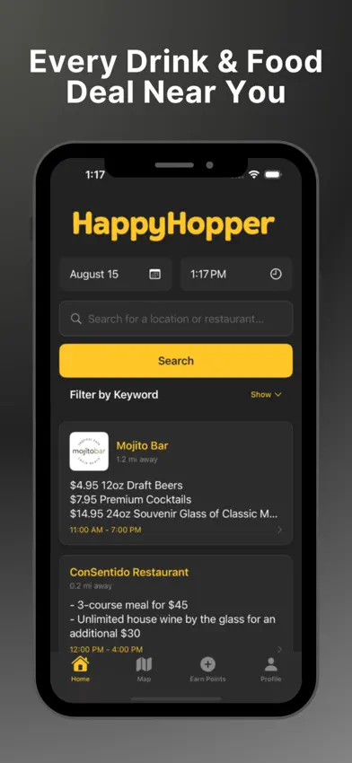 HappyHopper: Find Happy Hours screenshot 1