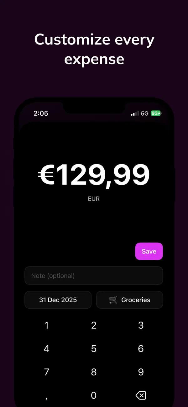 Screenshot #2 pour Expenses — Spending Tracker