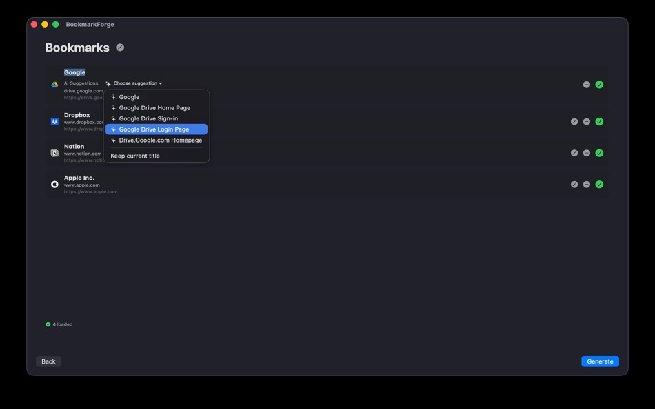 #3. BookmarkForge (macOS) Ved: Jossware LLC