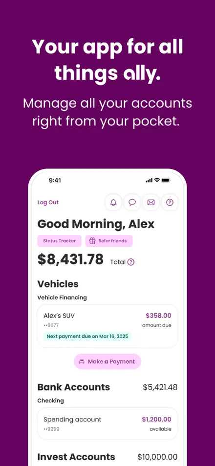 Ally Financial app screenshot 1