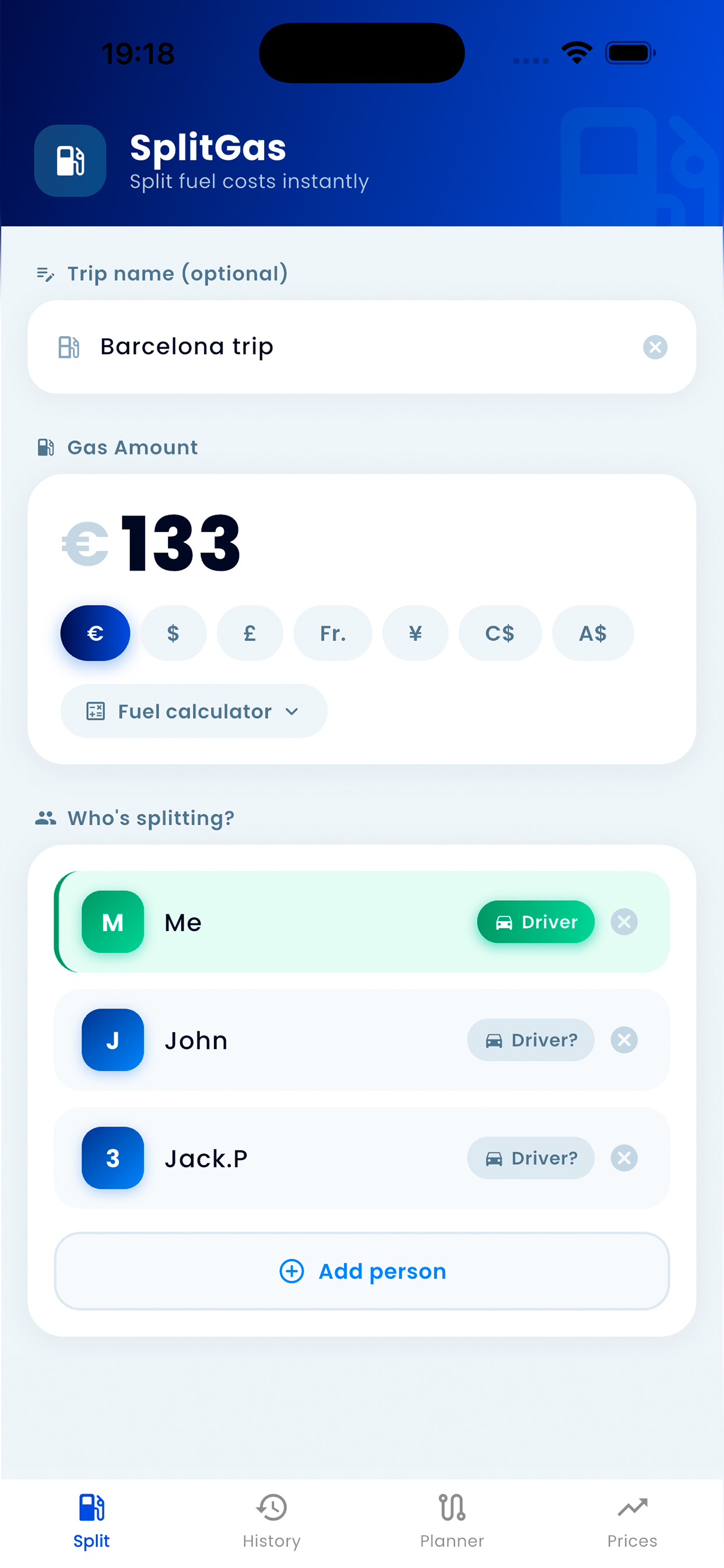 SplitGas: Fuel Cost Calculator screenshot 2