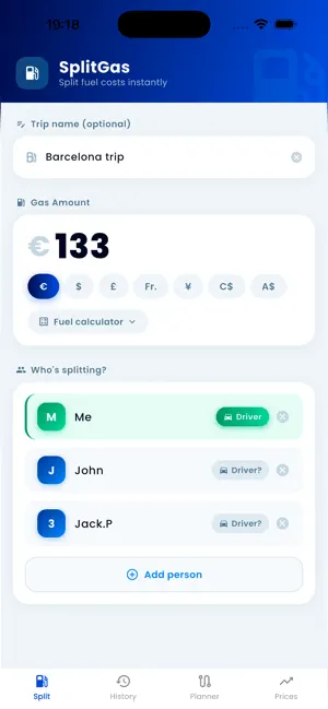 SplitGas: Fuel Cost Calculator screenshot 2