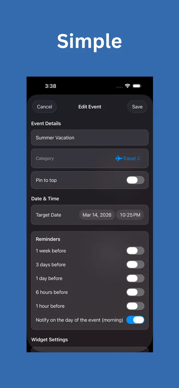 #2. Countdown Widget Customizer (iOS) De: Blake Shaffou