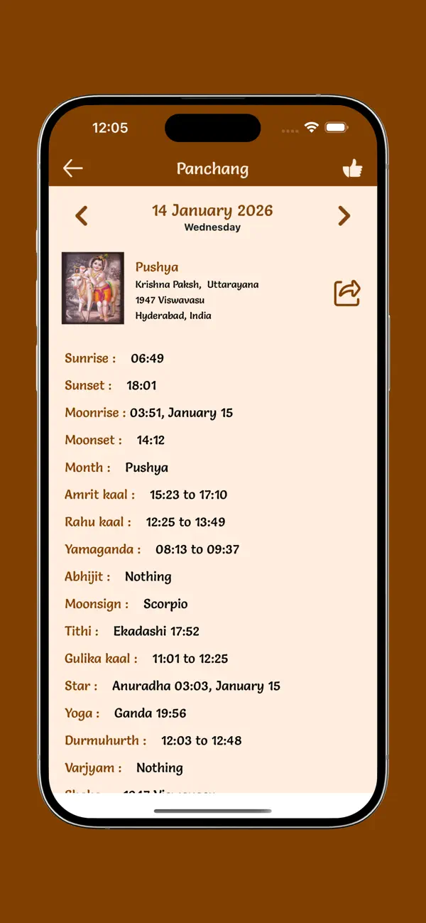Screenshot #2 pour Hindu Calendar 2026