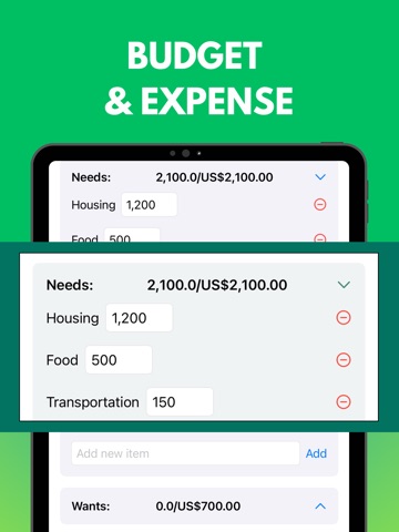 Budget finance Expense Tracker iPad screenshot