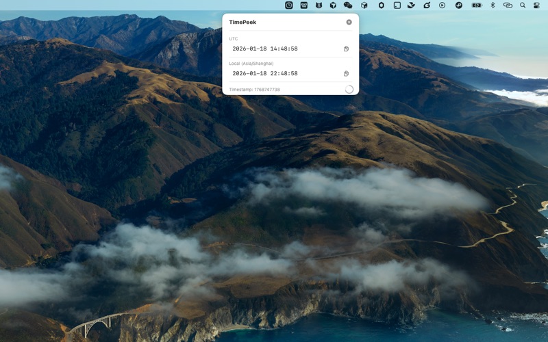 timepeek screenshot