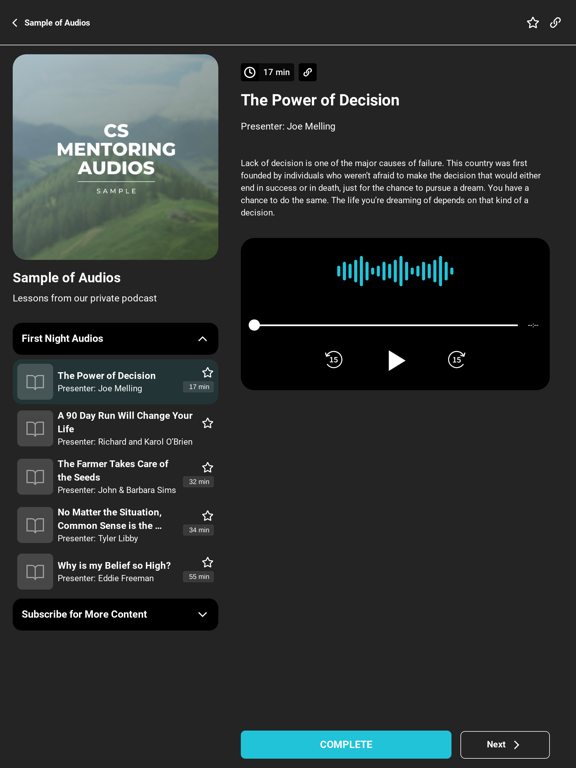 CS Mentoring iPad screenshot 2 - Lifestyle app