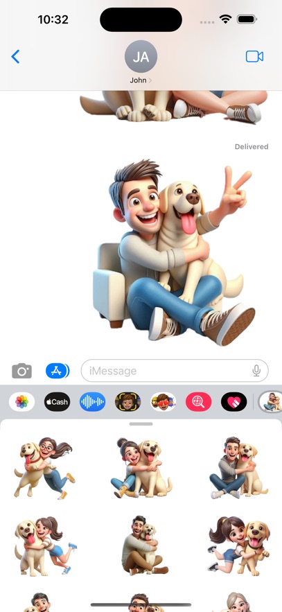 Labrador Hug Stickers