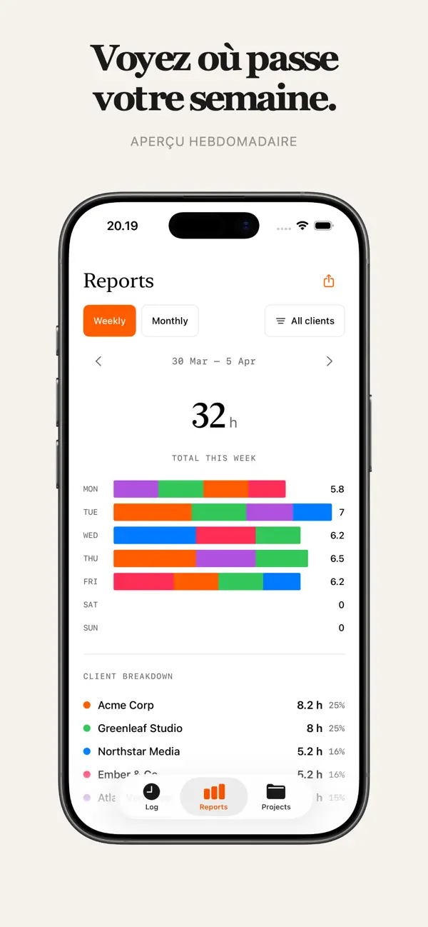 Screenshot #3 pour clockd — Suivi du Temps