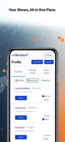 Bandsurf - Your Concert App screenshot